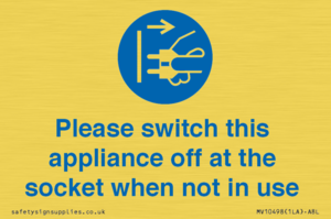 Please switch this appliance off at the socket when not in use